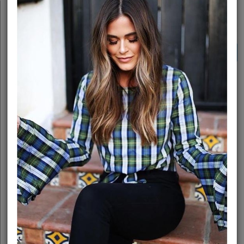 Likely plaid long sleeve top